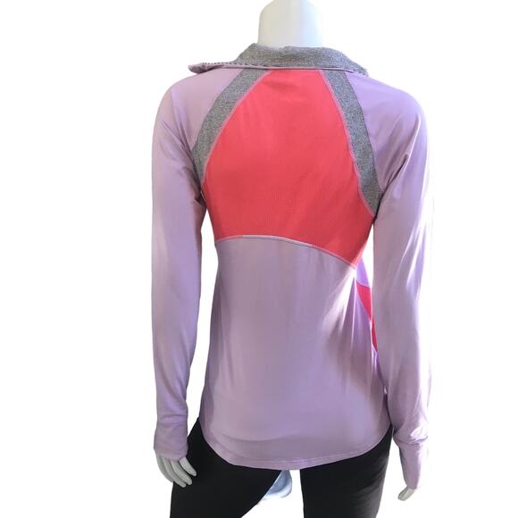 Lucy Tech  Cowl Neck 1/4 Zip Purple Long Sleeve with Thumb Holes Women's Size S - Picture 3 of 10